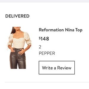 Reformation polka dot shirt